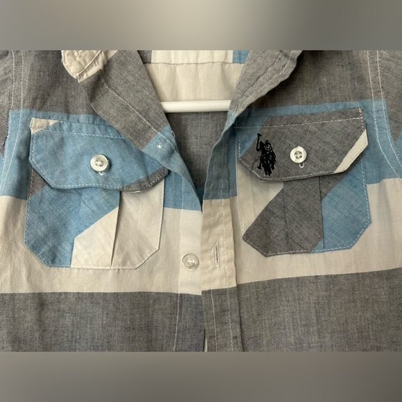 U.S. Polo Assn 4T Boys Button Down Plaid Collared Shirt - Picture 5 of 5